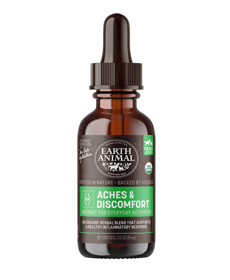Earth Animal Natural Remedies Aches & Discomfort Liquid Homeopathic Joint Supplement for Dogs & Cats