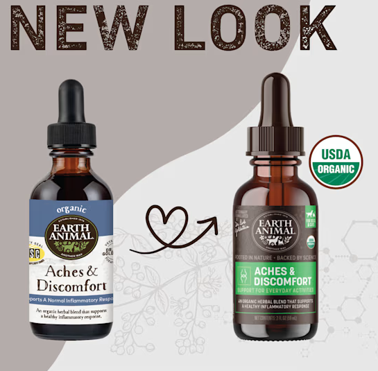 Earth Animal Natural Remedies Aches & Discomfort Liquid Homeopathic Joint Supplement for Dogs & Cats