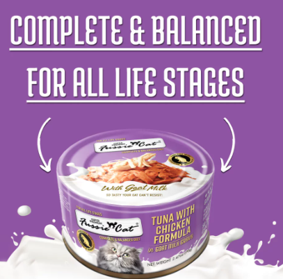 Fussie Cat Tuna with Chicken in Goats Milk Wet Cat Food, 2.47-oz can