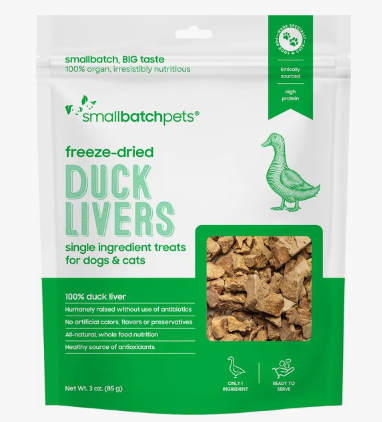 Smallbatch Pets Freeze-Dried Duck Livers Dog Treat