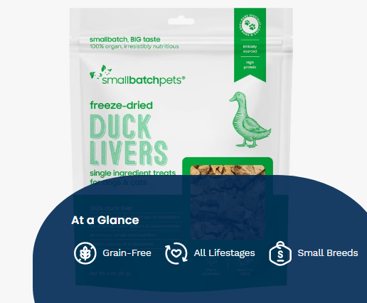 Smallbatch Pets Freeze-Dried Duck Livers Dog Treat