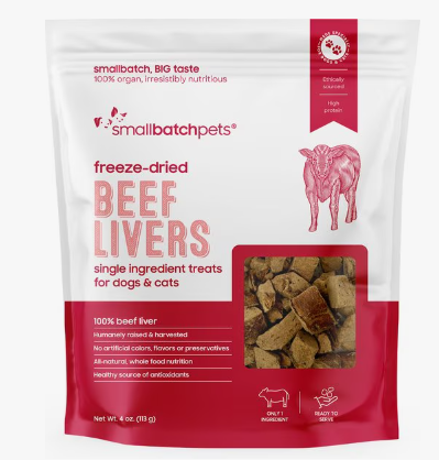 Smallbatch Pets Freeze-Dried Beef Livers Dog Treat