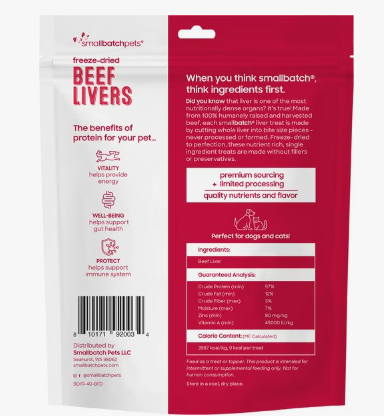 Smallbatch Pets Freeze-Dried Beef Livers Dog Treat