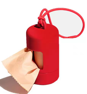 Red Poop Bag Holder