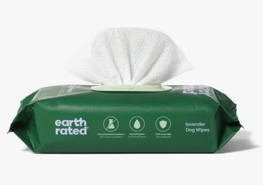Earth Rated Thick Hypoallergenic Dog Grooming Wipes, Lavender Scented, 100 count