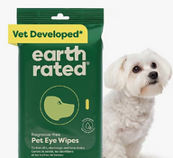 Earth Rated Hypoallergenic Eye Wipes For Dogs and Cats, Fragrance-Free, 60 Count