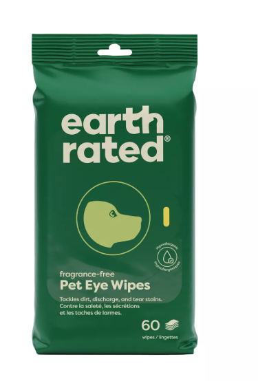 Earth Rated Hypoallergenic Eye Wipes For Dogs and Cats, Fragrance-Free, 60 Count