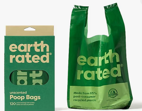Earth Rated Dog Poop Bags with Handles, Unscented or Lavender, 120 Handle Bags