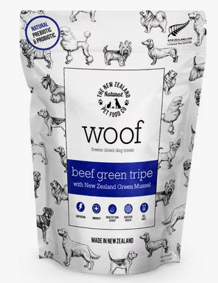 Woof Beef Green Tripe w/New Zealand Green Mussels