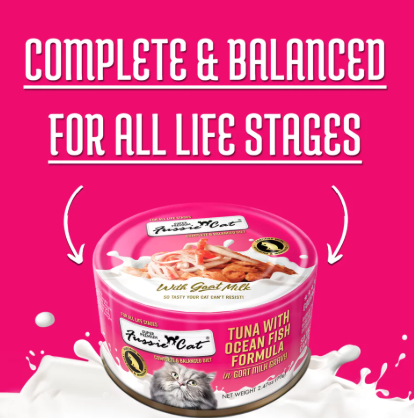 Fussie Cat Tuna with Oceanfish in Goats Milk Wet Cat Food, 2.47-oz can