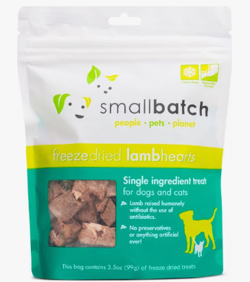 Smallbatch Pets Lamb Hearts Grain-Free Freeze-Dried Dog & Cat Treats