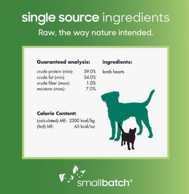 Smallbatch Pets Lamb Hearts Grain-Free Freeze-Dried Dog & Cat Treats