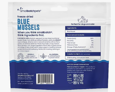 Small Batch Freeze-Dried Blue Mussels