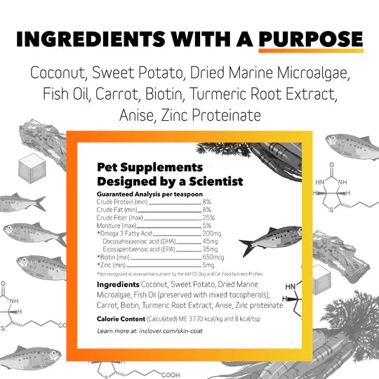 Skin + Coat Supplement for Dogs + Cats