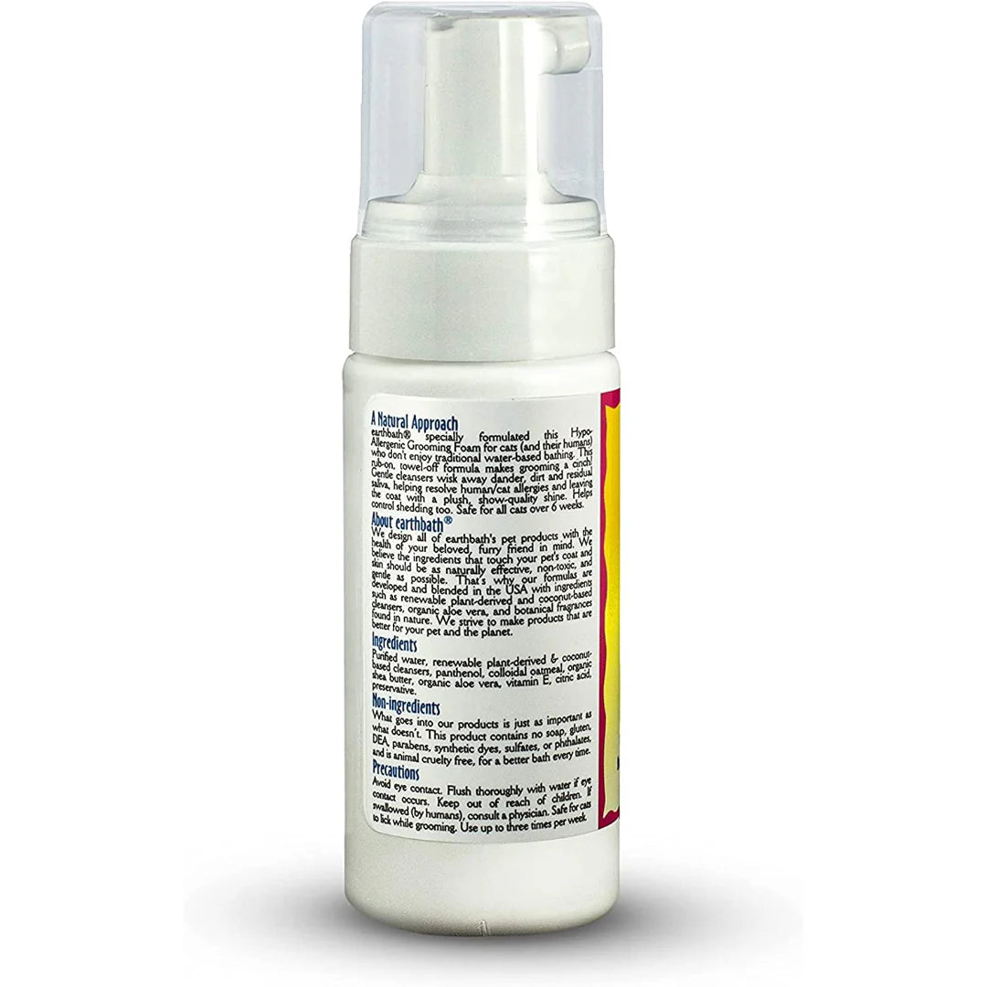 Earthbath Totally Natural Pet Care Waterless Grooming Foam for Cats - Hypo-Allergenic