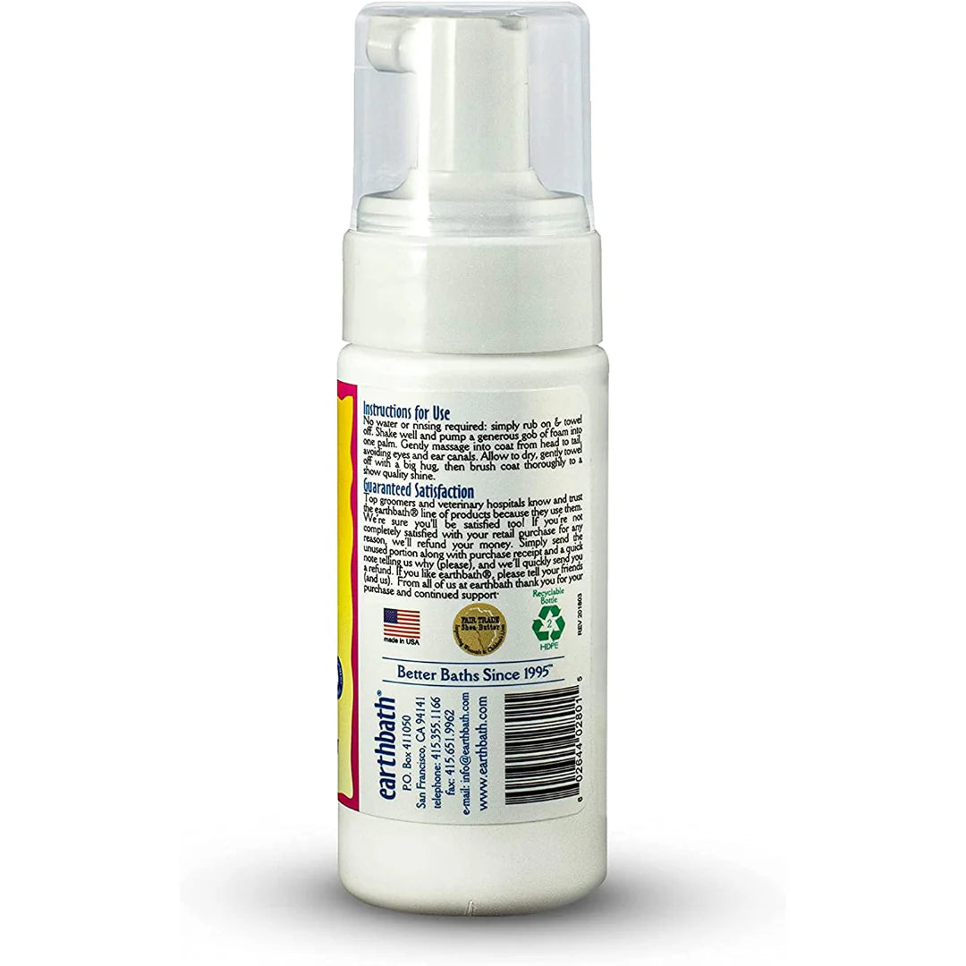 Earthbath Totally Natural Pet Care Waterless Grooming Foam for Cats - Hypo-Allergenic