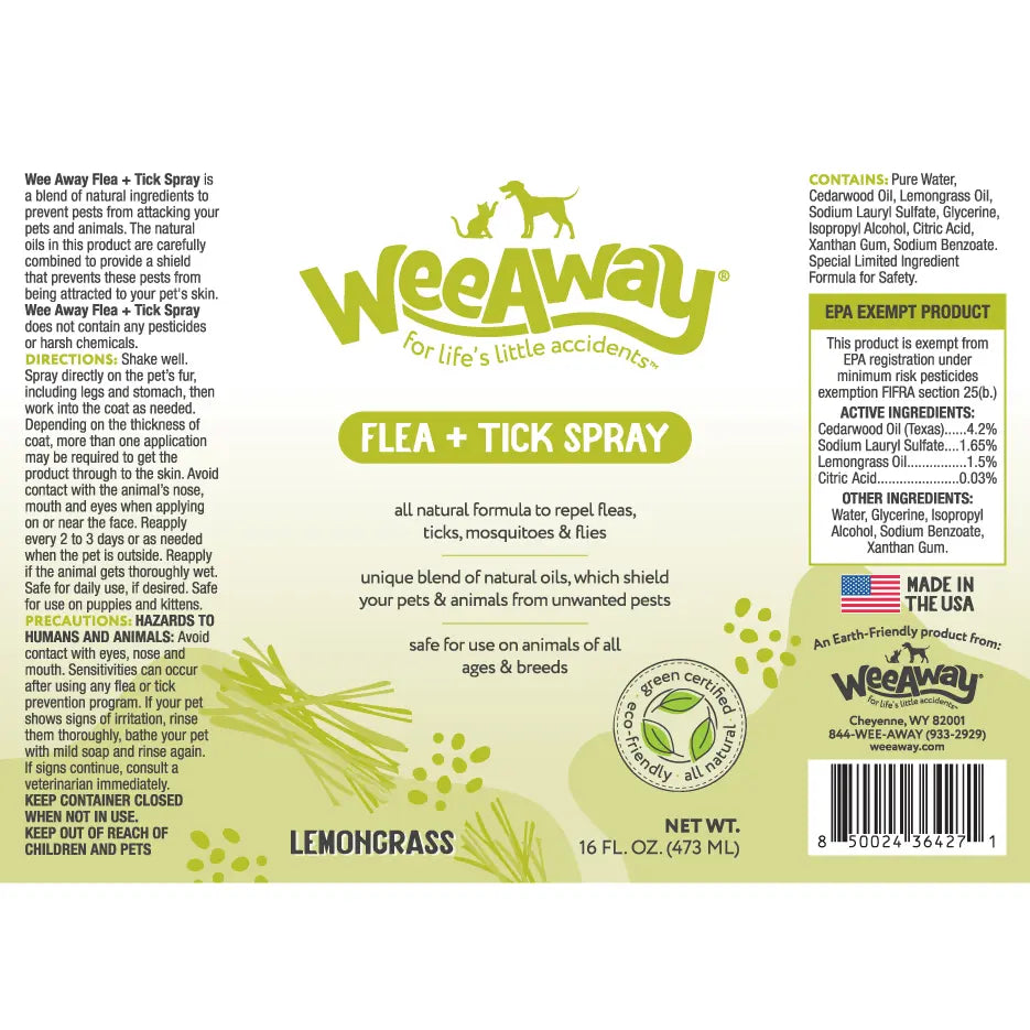 Flea & Tick Spray, Lemongrass Scent