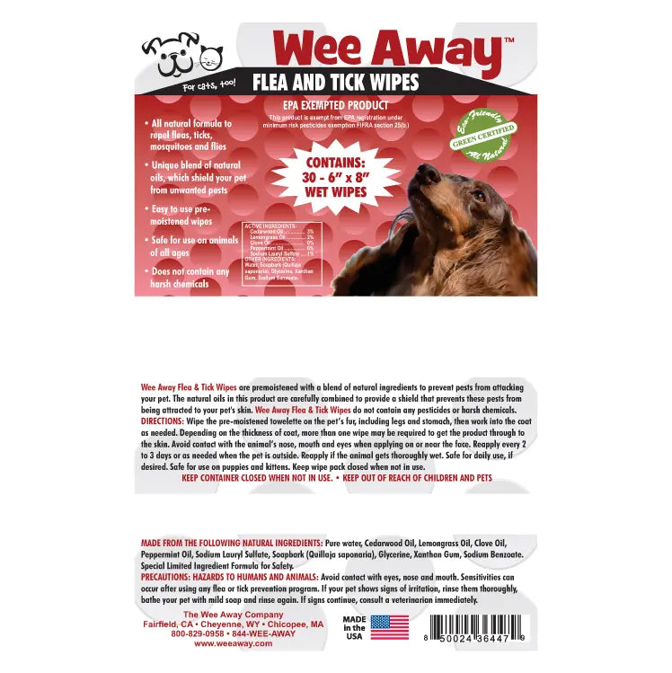 WEE AWAY Flea &amp; Tick Wipes