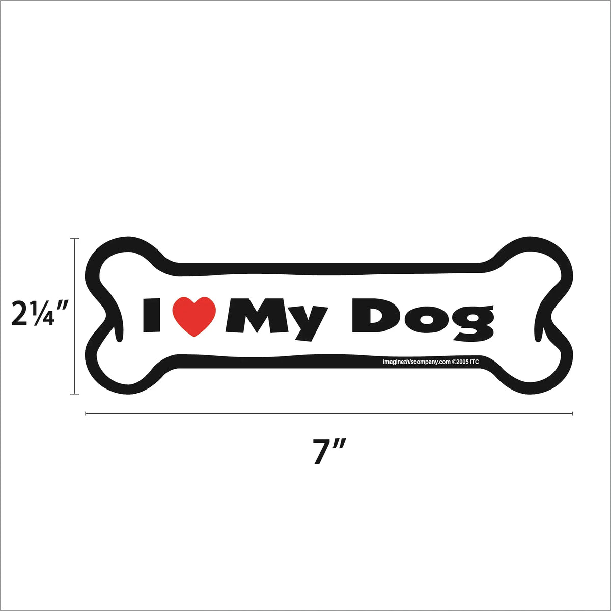 I Love My Dog - Bone Car Magnet