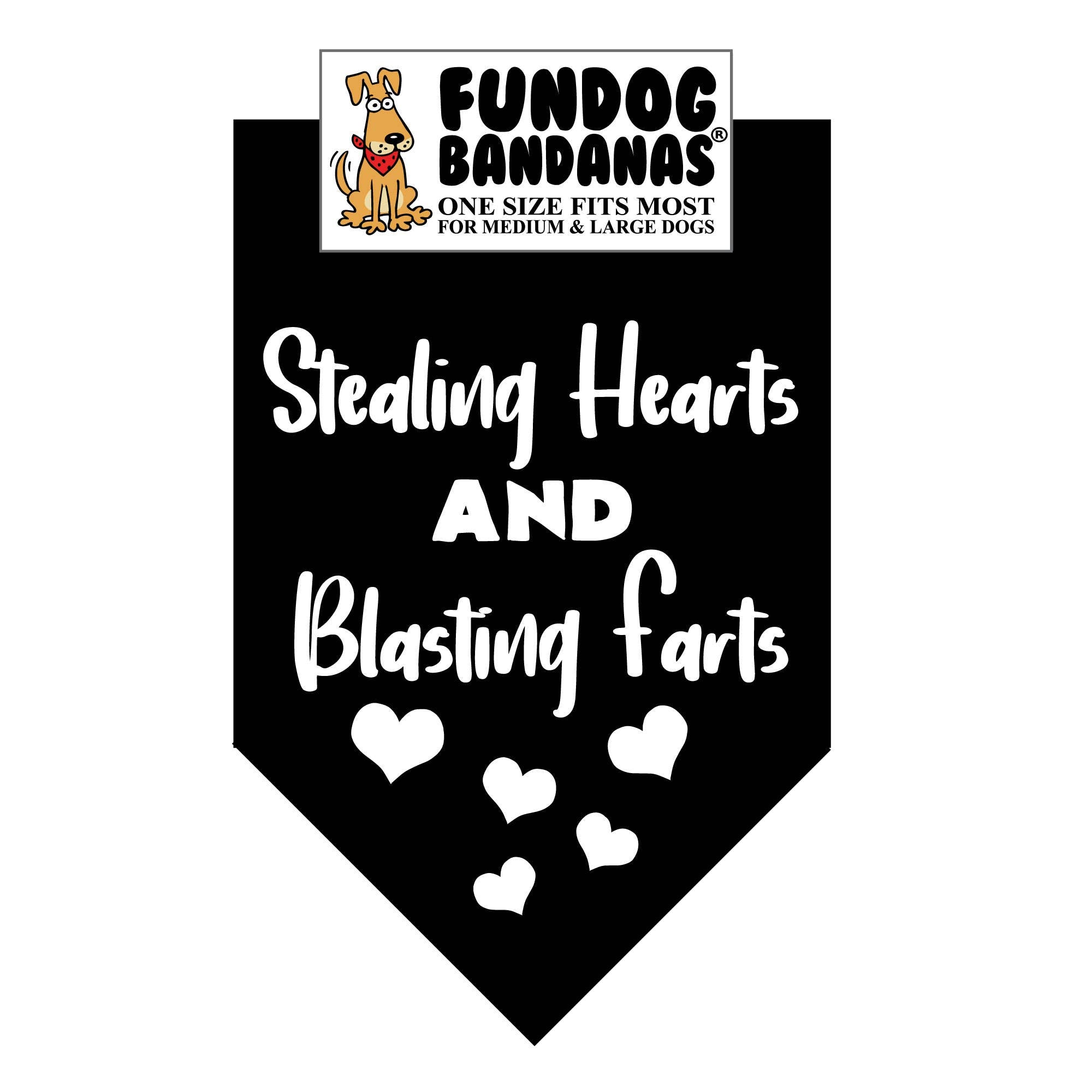 Stealing Hearts and Blasting Farts Dog Bandana