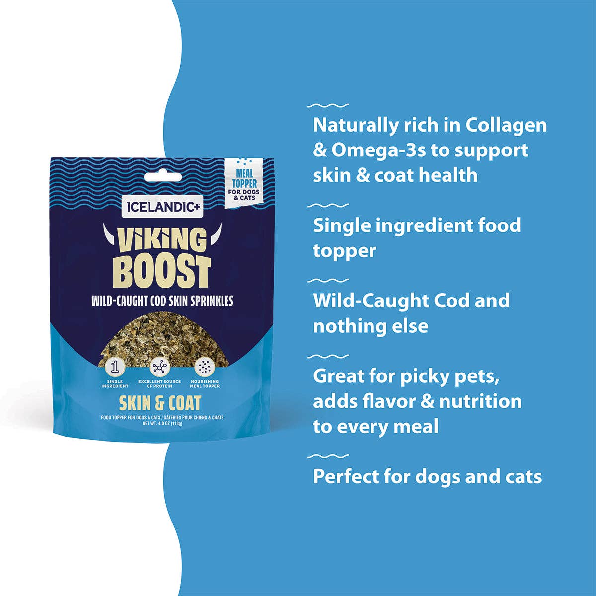Viking Boost Wild-Caught Cod Skin Sprinkles for Skin & Coat