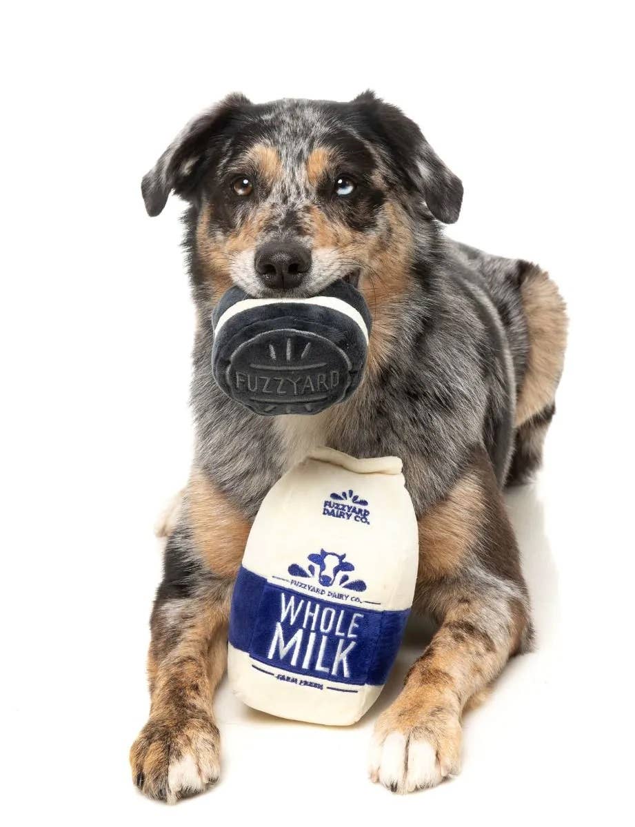 Milk & Cookie Plush Dog Toy 2pk