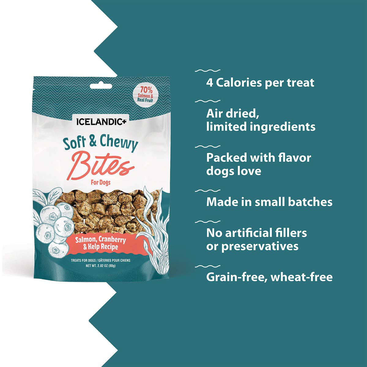 Salmon, Cranberry & Kelp Recipe Soft & Chewy Bites for Dogs