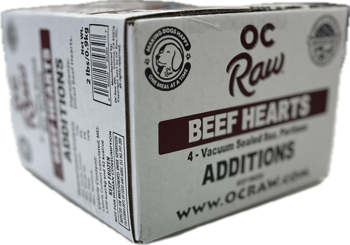 OC Raw Beef Hearts 2 LB