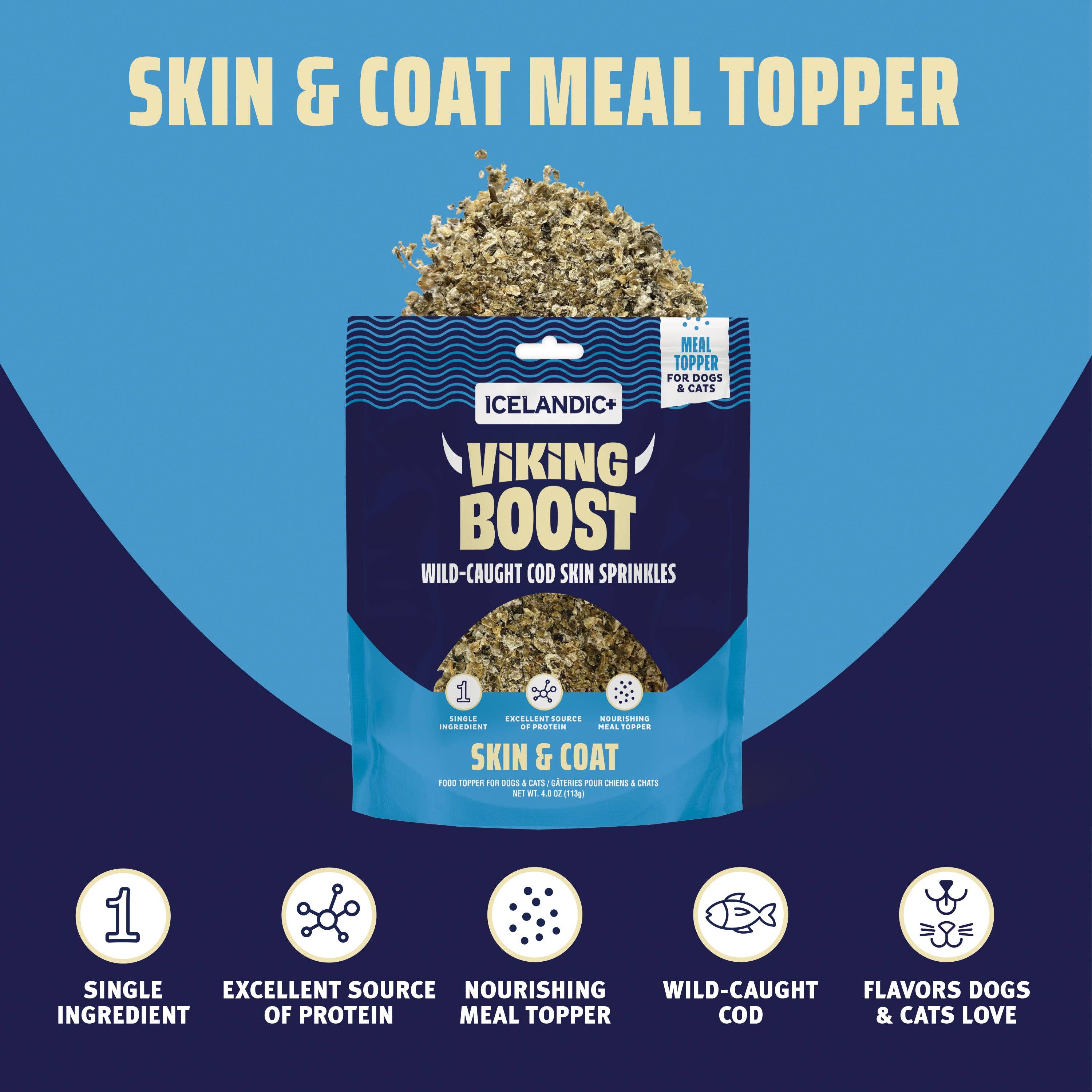 Viking Boost Wild-Caught Cod Skin Sprinkles for Skin & Coat