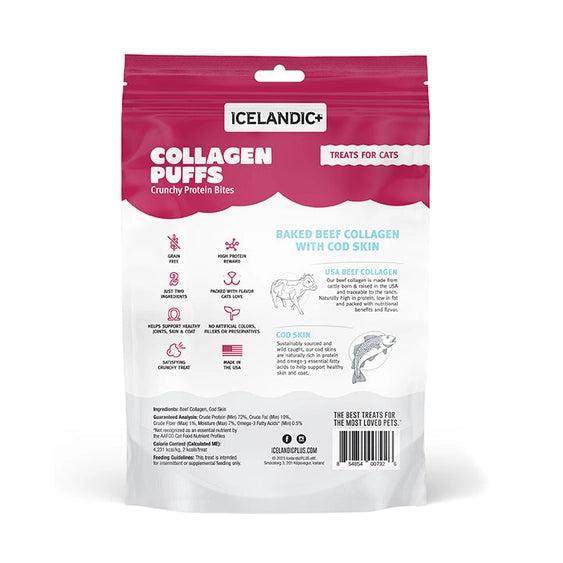 Icelandic Beef Collagen Puffs with Cod Skin Treats For Cats