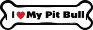 I Love My Pit Bull - Bone Car Magnet