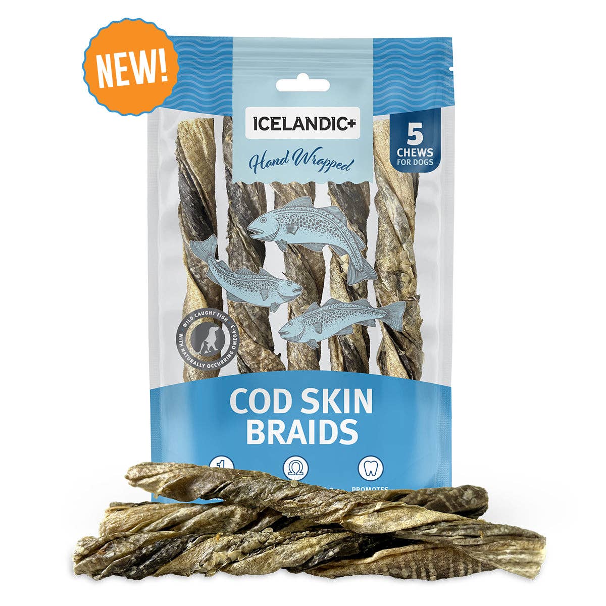 Cod Skin Braids for Dogs (5pk)
