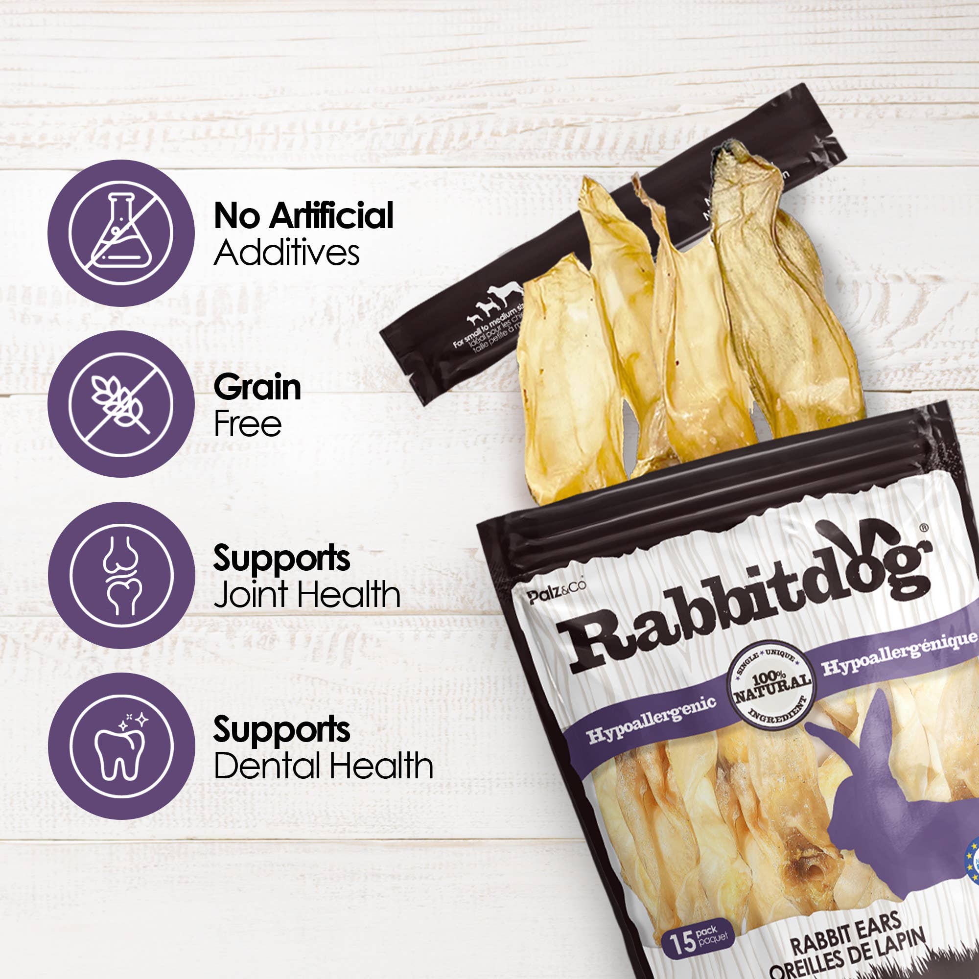 Rabbitdog Rabbit Ear Dog Chew Treats