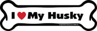 I Love My Husky - Bone Car Magnet