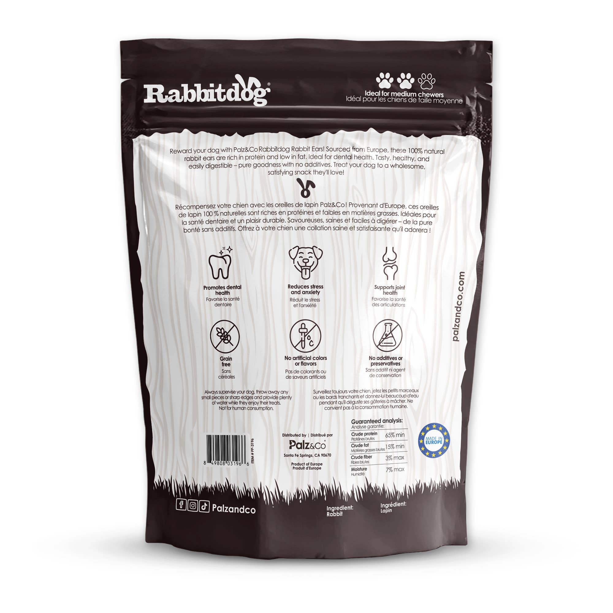 Rabbitdog Rabbit Ear Dog Chew Treats