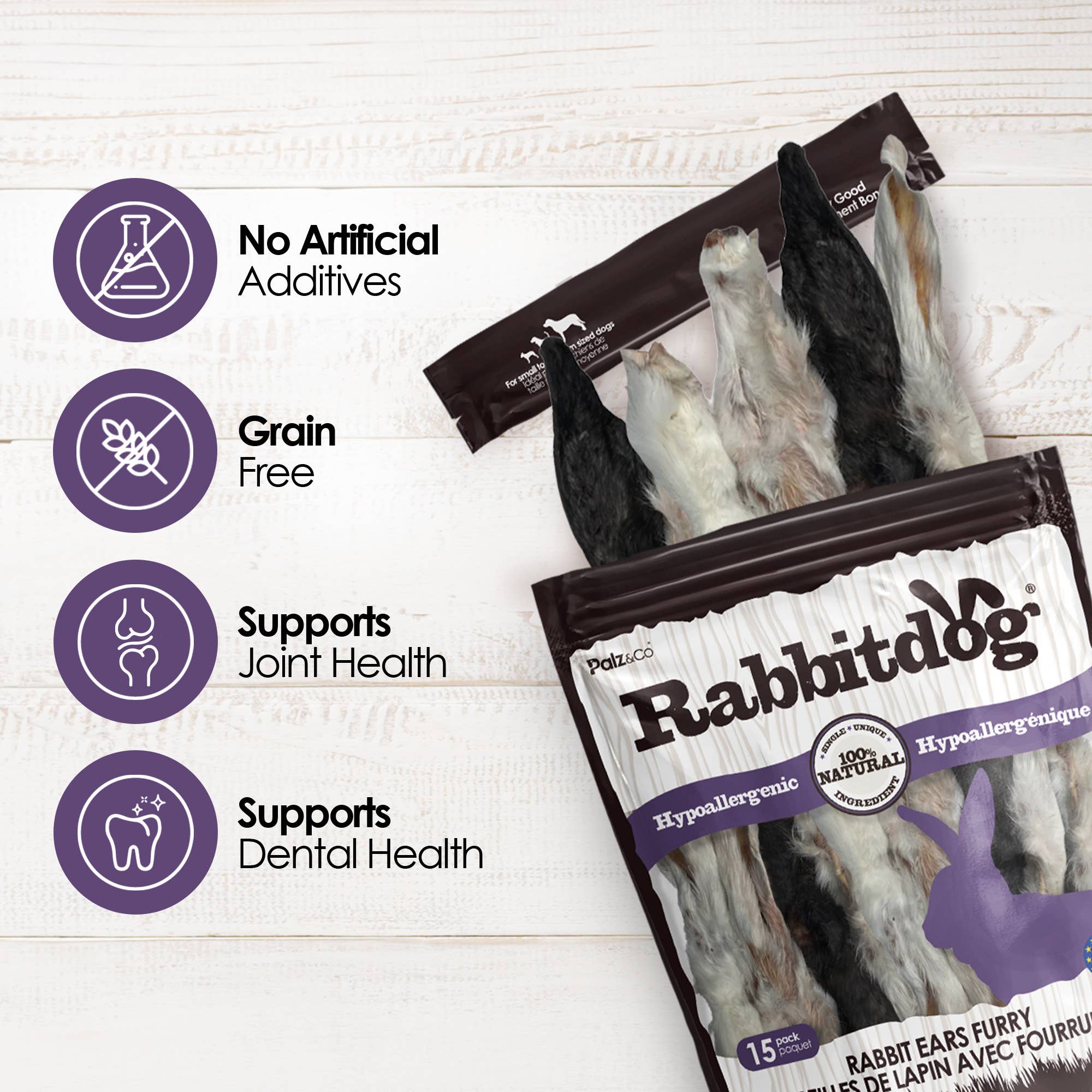 Rabbitdog Rabbit Ear Dog Chew Treats