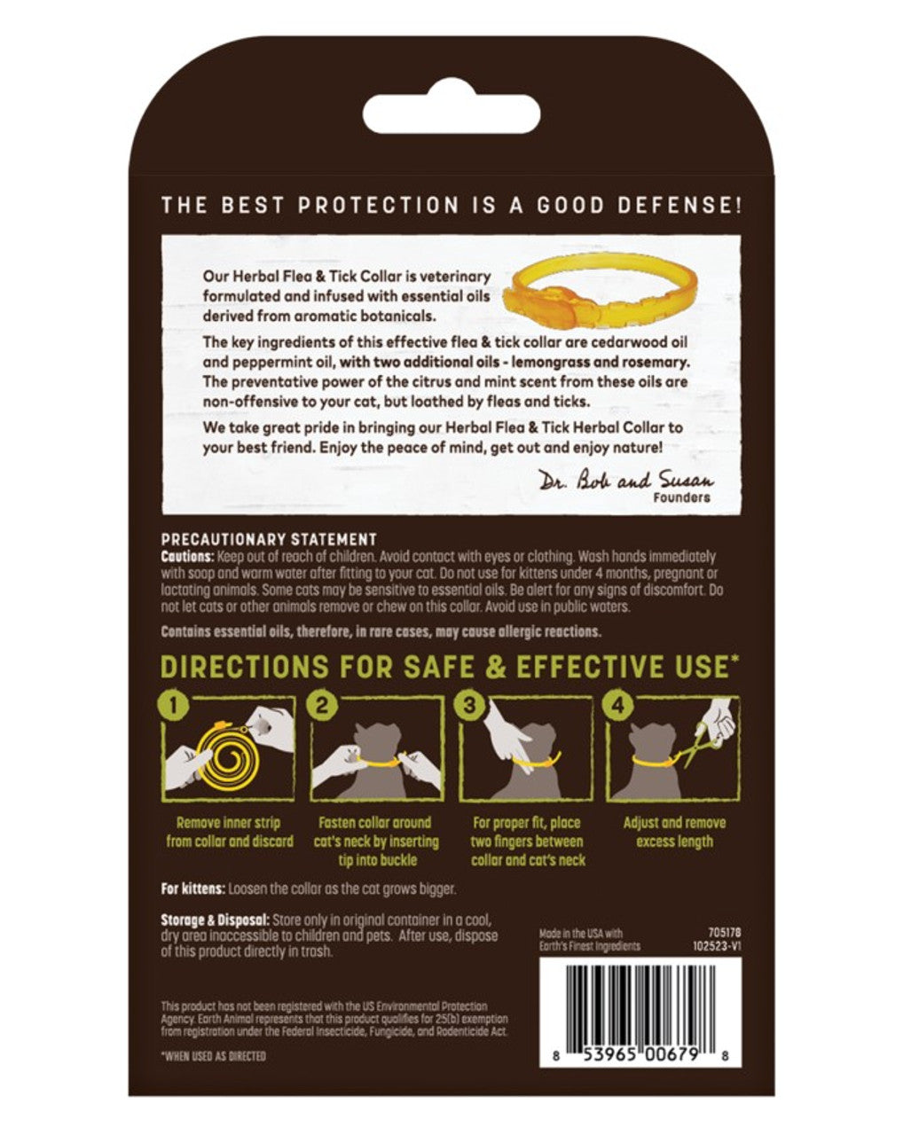 Earth Animal Flea and Tick Defense Cat Collar