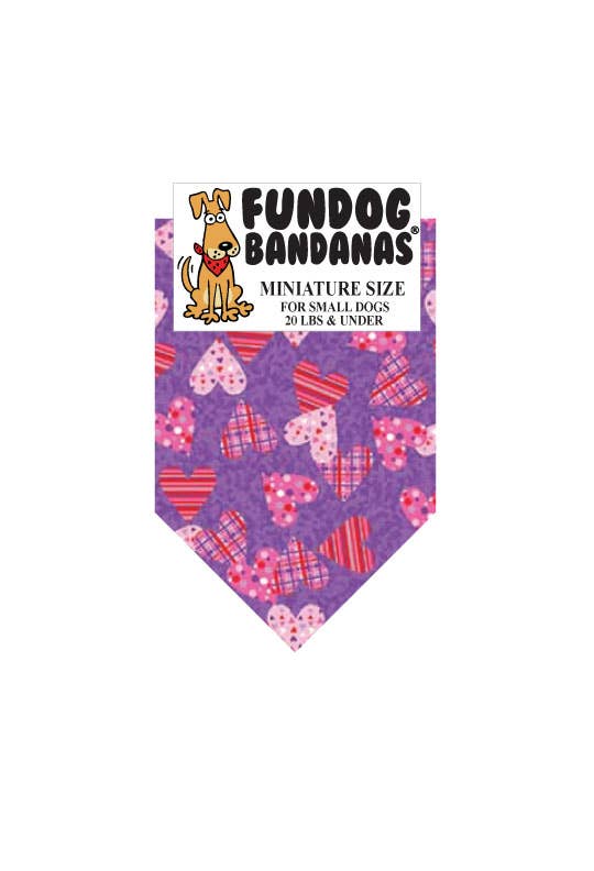 Plaid & Polka Hearts Dog Bandana