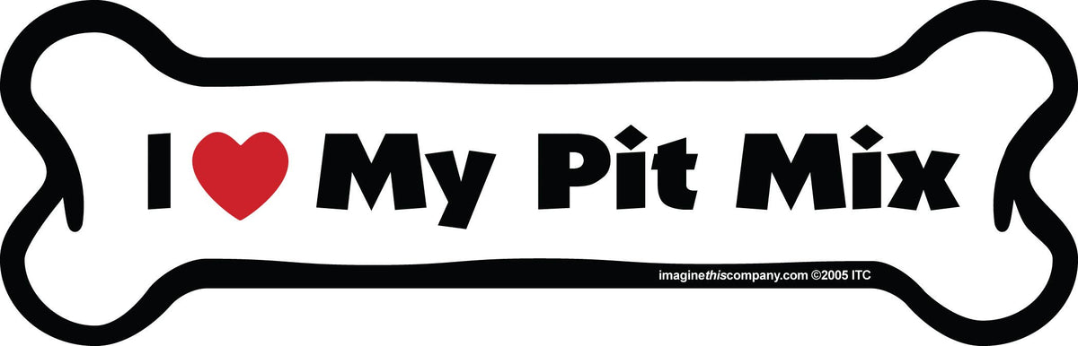 Love My Pit Mix - Bone Car Magnet