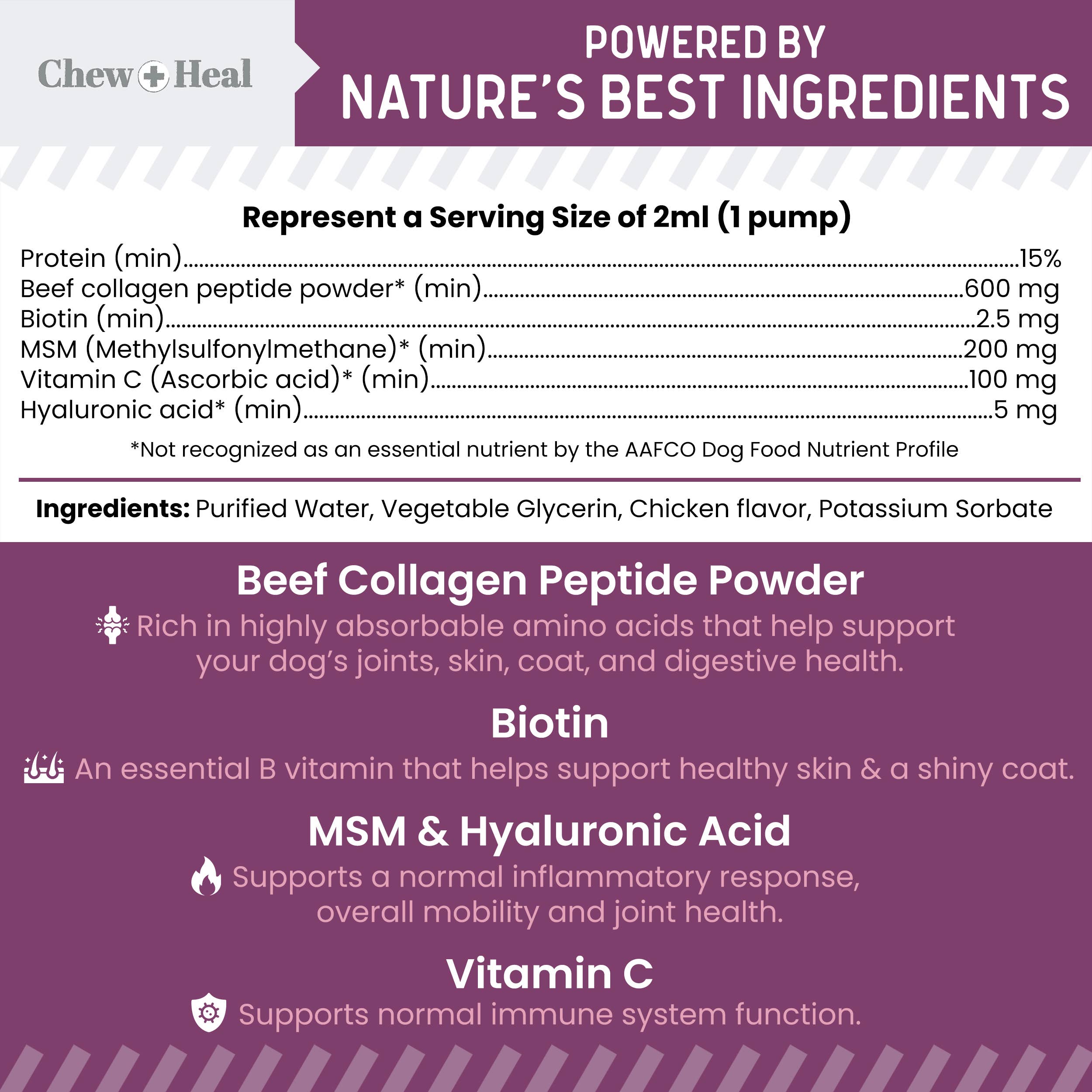 Advanced Collagen Complex Supplement with Pump for Dogs 4oz