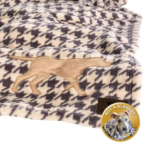 Tall Tails Houndstooth Throw Fleece Blanket 40x60 (Large)