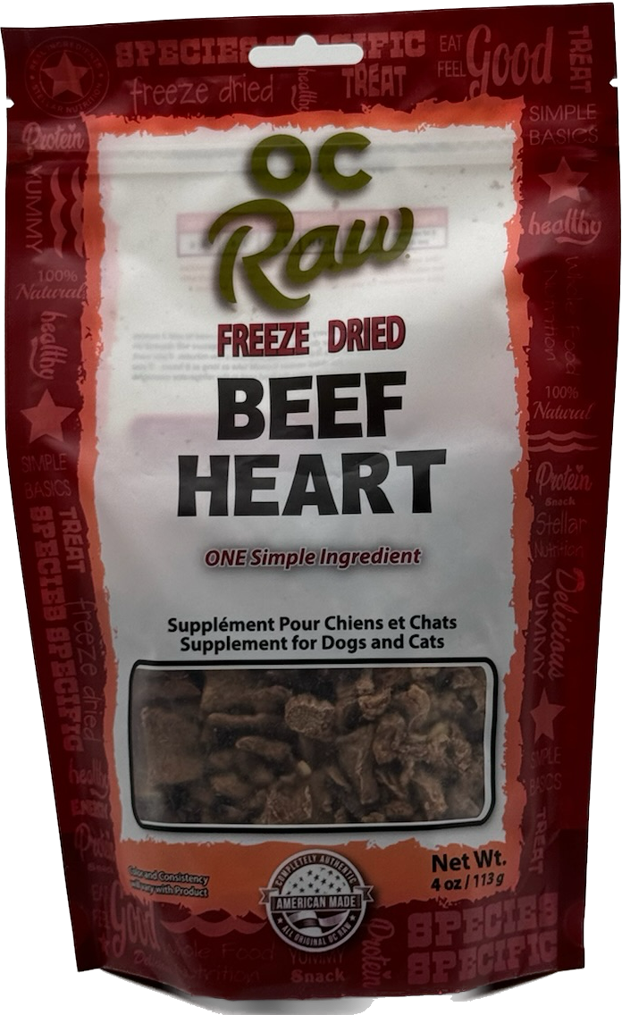 OC Raw Beef Hearts Freeze Dried Dog Treats