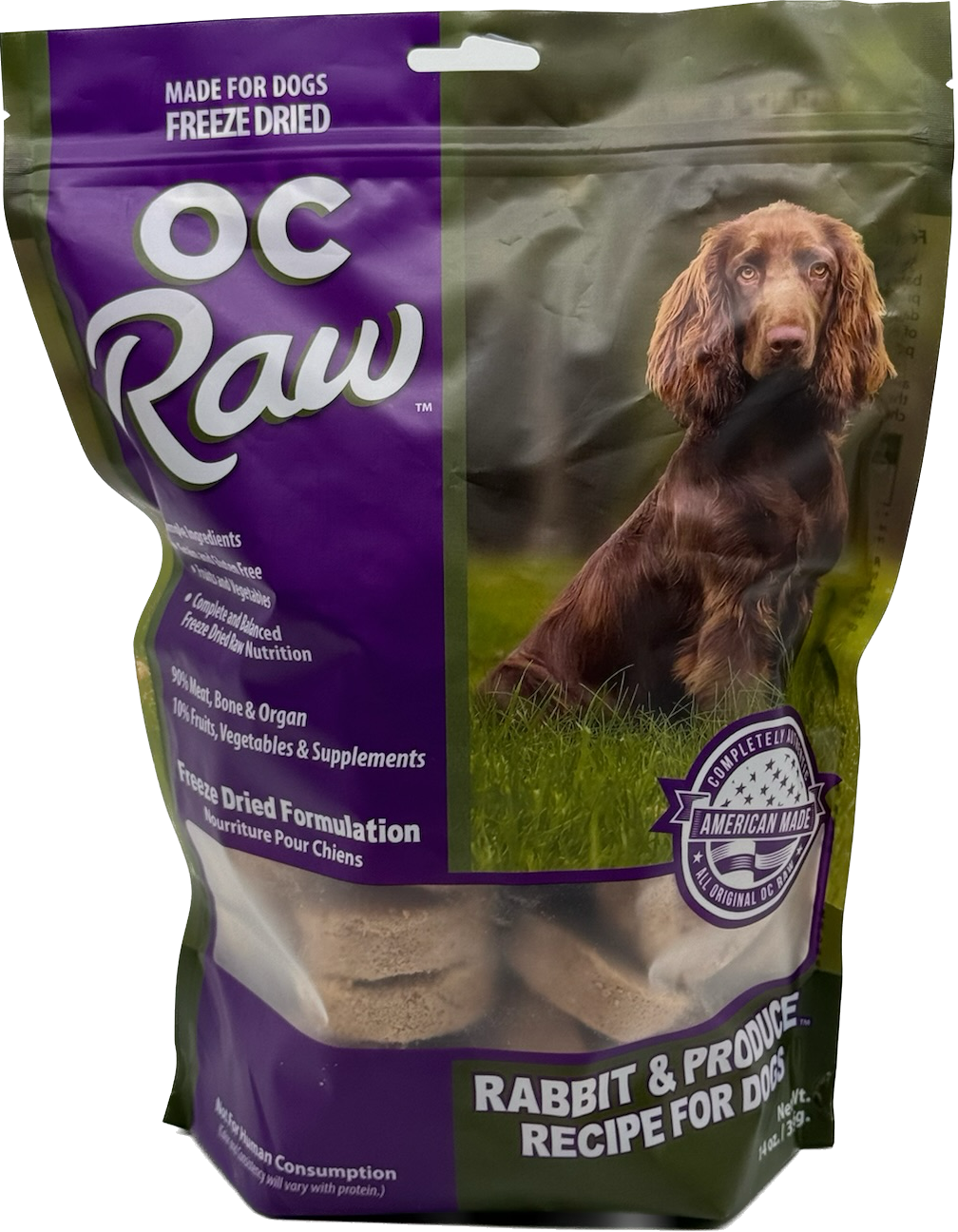 OC Raw Rabbit & Produce - 14 OZ Freeze Dried Sliders