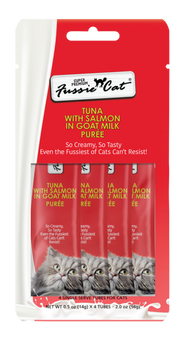 Fussie Cat® Purée Tuna w Salmon Goat Milk 4 PK