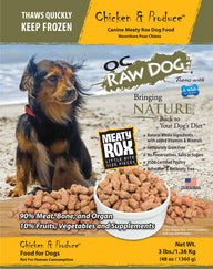 OC Raw Dog Chicken & Produce Meaty Rox Raw Frozen Dog Food