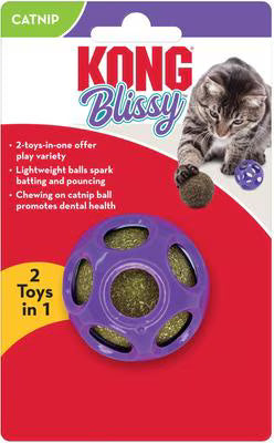 KONG Blissy Mesh Ball Cat Toy with Catnip, Purple