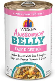 Weruva Awesome Belly, Chicken Breast, White Rice & Pumpkin Recipe with Papaya, Turmeric & Ginger Adult Gluten-Free Shredded Canned Wet Dog Food