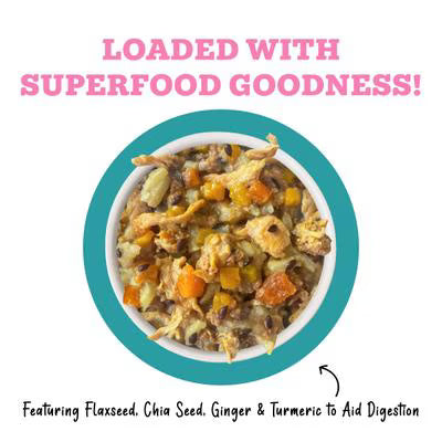 Weruva Awesome Belly, Chicken Breast, White Rice & Pumpkin Recipe with Papaya, Turmeric & Ginger Adult Gluten-Free Shredded Canned Wet Dog Food