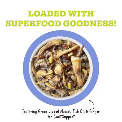 Weruva Awesome Bouncy, Chicken Breast & Riceberry Recipe with Turmeric & Ginger Adult Gluten-Free Shredded Canned Wet Dog Food