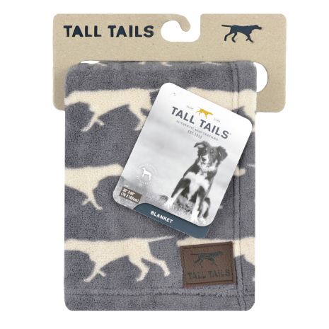 Tall Tails Grey Icon Blanket Fleece 30x40